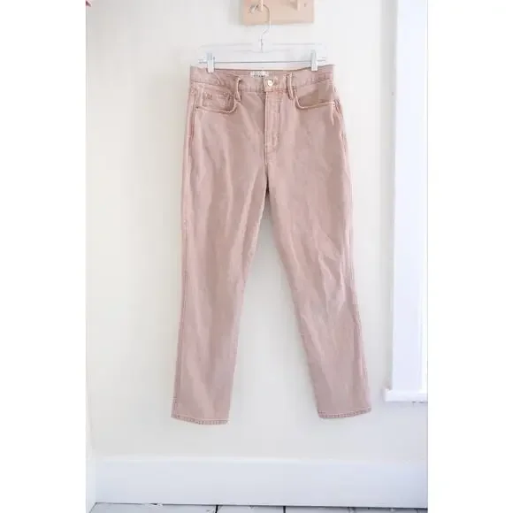 Frame Women Denim Le Sylvie Slender Straight Jeans in Sand Sz 29 High Waist - Picture 2 of 8